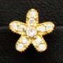 Edle Blumen-Ohrstecker in Blütenform (585er 14K) mit feinem, leuchtendem Zirkoniabesatz