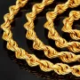 XXXL Kordelkette, hochwertig gearbeitet in ca. 95 cm MEGA Länge und ca. 8mm Breite aus edlem 585 Gold (14k)
