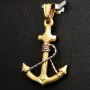 Hochwertig gearbeiteter Anker-Anhänger aus funkelndem Bicolor 14k / 585 Gold (Gelbgold und Weißgold)