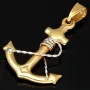 Hochwertig gearbeiteter Anker-Anhänger aus funkelndem Bicolor 14k / 585 Gold (Gelbgold und Weißgold)