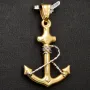 Hochwertig gearbeiteter Anker-Anhänger aus funkelndem Bicolor 14k / 585 Gold (Gelbgold und Weißgold)