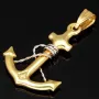 Hochwertig gearbeiteter Anker-Anhänger aus funkelndem Bicolor 14k / 585 Gold (Gelbgold und Weißgold)