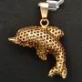 Kunstvoller Delfin-Anhänger in edlem Design aus hochwertigem Gold (14K 585 Gelbgold)