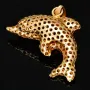 Kunstvoller Delfin-Anhänger in edlem Design aus hochwertigem Gold (14K 585 Gelbgold)