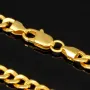 Außergewöhnliche Panzerkette aus edlem 8K, 333 Bicolor Gold (Gelbgold und Weißgold) mit feinem Zirkoniabesatz in ca. 43cm und 5mm, ca. 9,4g