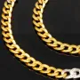 Außergewöhnliche Panzerkette aus edlem 8K, 333 Bicolor Gold (Gelbgold und Weißgold) mit feinem Zirkoniabesatz in ca. 43cm und 5mm, ca. 9,4g
