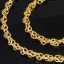 Edle Goldkette für Damen in außergewöhnlichem Design aus glänzendem 375 (9k) Gelbgold in ca. 50cm Länge