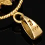 Blumentopf-Anhänger aus 333er 8k Bicolor Gold (Gelb- und Weißgold) mit detailreichem Dekor und in feinster Präzision Zirkonia besetzt