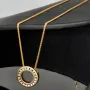 Christ Markenschmuck - Elegantes Schmuck-Set bestehend aus einer hochwertigen 14K / 585 Gold - Goldkette (ca. 45cm) und einem Rondell-Anhänger mit Brillanten