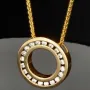 Christ Markenschmuck - Elegantes Schmuck-Set bestehend aus einer hochwertigen 14K / 585 Gold - Goldkette (ca. 45cm) und einem Rondell-Anhänger mit Brillanten