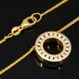 Christ Markenschmuck - Elegantes Schmuck-Set bestehend aus einer hochwertigen 14K / 585 Gold - Goldkette (ca. 45cm) und einem Rondell-Anhänger mit Brillanten