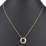 Christ Markenschmuck - Elegantes Schmuck-Set bestehend aus einer hochwertigen 14K / 585 Gold - Goldkette (ca. 45cm) und einem Rondell-Anhänger mit Brillanten