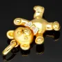 Hochwertig gearbeiteter Teddy Bär-Anhänger aus edlem 9K 375 Gelbgold und Weißgold in Bicolor-Design mit feinem Zirkoniabesatz