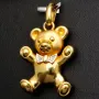 Hochwertig gearbeiteter Teddy Bär-Anhänger aus edlem 9K 375 Gelbgold und Weißgold in Bicolor-Design mit feinem Zirkoniabesatz