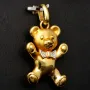 Hochwertig gearbeiteter Teddy Bär-Anhänger aus edlem 9K 375 Gelbgold und Weißgold in Bicolor-Design mit feinem Zirkoniabesatz