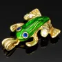 Stylischer Frosch-Anhänger aus funkelndem 9K 375 Gelbgold mit Zirkoniasteinen besetzt