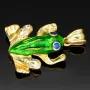 Stylischer Frosch-Anhänger aus funkelndem 9K 375 Gelbgold mit Zirkoniasteinen besetzt