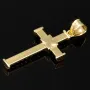 Exquisiter Kreuz-Anhänger in außergewöhnlichem Bicolor-Design aus hochwertigem Gold (14k / 585 Gelbgold und Weißgold) mit Zirkoniabesatz
