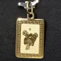 Sternzeichen Wassermann - Anhänger mit fein gravierten Greco-Design aus hochwertigem Gold (14K / 585 Gelbgold)