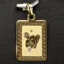 Sternzeichen Wassermann - Anhänger mit fein gravierten Greco-Design aus hochwertigem Gold (14K / 585 Gelbgold)