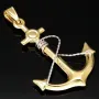 Fein gearbeiteter Anker-Anhänger aus edlem 14k / 585 Gold (Bicolor - Gelbgold und Weißgold)