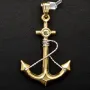 Fein gearbeiteter Anker-Anhänger aus edlem 14k / 585 Gold (Bicolor - Gelbgold und Weißgold)