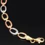 Elegantes Damen-Armband in außergewöhnlichem Tricolor-Design aus 585er 14k Gold (Gelbgold, Roségold und Weißgold) ca. 19,5 cm