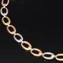 Elegantes Damen-Armband in außergewöhnlichem Tricolor-Design aus 585er 14k Gold (Gelbgold, Roségold und Weißgold) ca. 19,5 cm