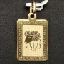 Hochwertig gearbeiteter Sternzeichen Widder- Anhänger in feinem Greco-Design aus funkelndem Gold (14K / 585 Gelbgold)