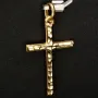 Sehr schönes Kreuz mit außergewöhnlichem Dekor aus Gold 14k (585er) Gelbgold
