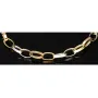 Funkelndes Bicolor-Ankerarmband aus edlem, polierten 14K 585er Weiß- und Gelbgold (ca. 19,5 cm Länge, 5mm Breite)