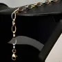 Funkelndes Bicolor-Ankerarmband aus edlem, polierten 14K 585er Weiß- und Gelbgold (ca. 19,5 cm Länge, 5mm Breite)