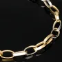 Funkelndes Bicolor-Ankerarmband aus edlem, polierten 14K 585er Weiß- und Gelbgold (ca. 19,5 cm Länge, 5mm Breite)