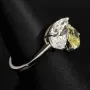 Exklusiver Ring für Damen mit 2 imposanten, tropfenförmigen, eingefassten Brillanten (Lab Grown Diamonds) aus massivem Gold (585 / 14K Weißgold) - ca. Ringgröße 56