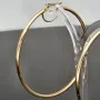 Stilvolle XXL Creolen aus funkelndem, glänzend poliertem 14K / 585 Gold (Gelbgold)