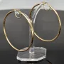 Stilvolle XXL Creolen aus funkelndem, glänzend poliertem 14K / 585 Gold (Gelbgold)