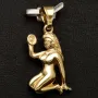 Hübscher Jungfrau Sternzeichen-Anhänger mit feinen Details aus edlem, polierten 14K 585 Gold (Gelbgold)