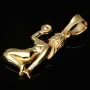 Hübscher Jungfrau Sternzeichen-Anhänger mit feinen Details aus edlem, polierten 14K 585 Gold (Gelbgold)