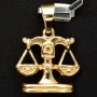 Glänzender Sternzeichen "Waage" - Anhänger - hochwertig gearbeitet - aus edlem 14K 585 Gold