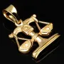 Glänzender Sternzeichen "Waage" - Anhänger - hochwertig gearbeitet - aus edlem 14K 585 Gold