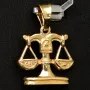 Glänzender Sternzeichen "Waage" - Anhänger - hochwertig gearbeitet - aus edlem 14K 585 Gold