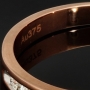 Exquisiter Ring für Damen mit 13 leuchtenden, eingefassten Brillanten (ca. 0,25 ct gesamt) aus massivem Gold (375 / 9K Roségold) - ca. Ringgröße 60