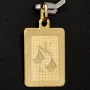 Filigraner Sternzeichen "Waage" - Anhänger mit feinen Gravuren aus edlem 14K 585 Gold in stilvollem Design