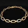 Funkelndes Armband in zeitlosem Design aus hochwertigem, hochglanzpoliertem Bicolor Gold (14K / 585 Gelb- und Weißgold) ca. 19,5 cm Länge