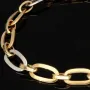Funkelndes Armband in zeitlosem Design aus hochwertigem, hochglanzpoliertem Bicolor Gold (14K / 585 Gelb- und Weißgold) ca. 19,5 cm Länge