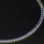 Trendiges Tennisarmband mit funkelnden, dunkelblauen Zirkonia aus hochwertigem 14K 585er Gold in (ca. 18,5 cm Länge)
