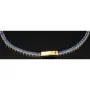Trendiges Tennisarmband mit funkelnden, dunkelblauen Zirkonia aus hochwertigem 14K 585er Gold in (ca. 18,5 cm Länge)
