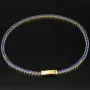 Trendiges Tennisarmband mit funkelnden, dunkelblauen Zirkonia aus hochwertigem 14K 585er Gold in (ca. 18,5 cm Länge)