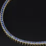 Trendiges Tennisarmband mit funkelnden, dunkelblauen Zirkonia aus hochwertigem 14K 585er Gold in (ca. 18,5 cm Länge)