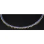 Trendiges Tennisarmband mit funkelnden, dunkelblauen Zirkonia aus hochwertigem 14K 585er Gold in (ca. 18,5 cm Länge)